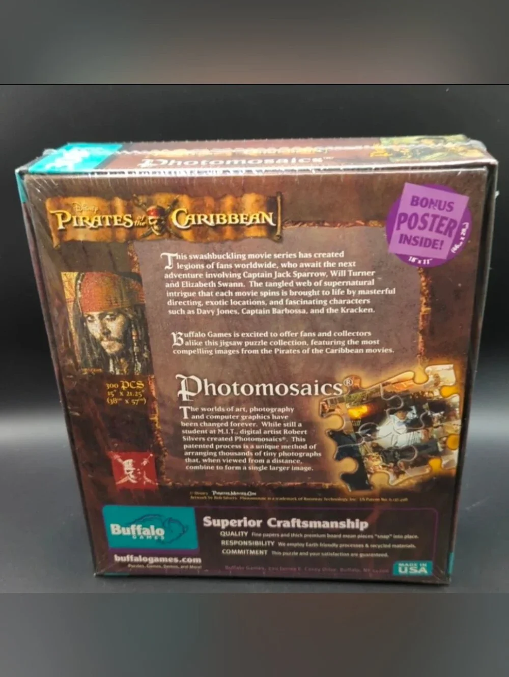 Pirates of the Caribbean 300 Piece Puzzle by Buffalo Photomosaics  New & Sealed